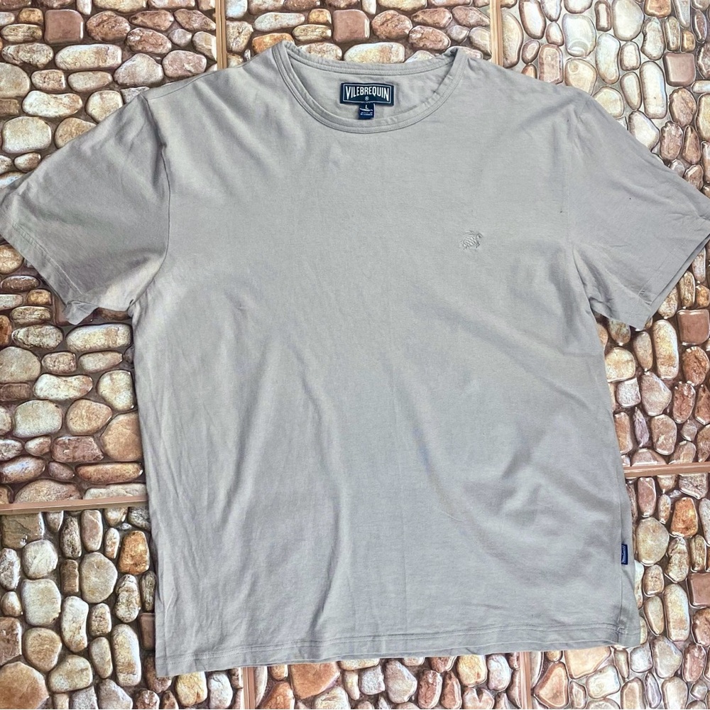 💳SOLD🛍 Vilebrequin Shirt Mens Large Beige Turtle Short Sleeve T-Shirt